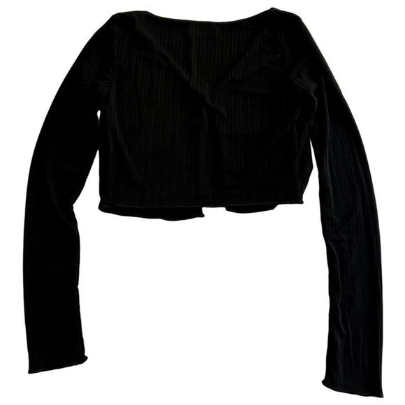 Naked Wardrobe open cropped top Women XS Black NEW coquette Open Front GIFT - Picture 3 of 8